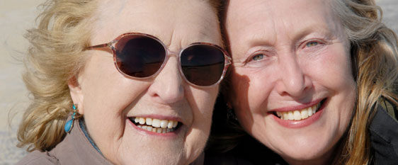 two smiling women